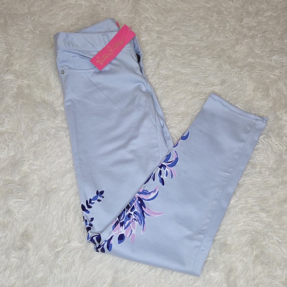 NWT Lilly Pulitzer Skinny Pants "Floral Pained Jean"